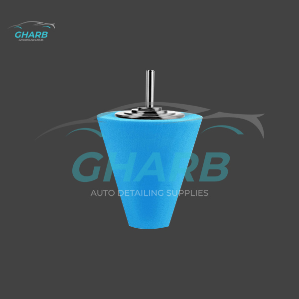 پد پولیش متوسط سر دریلی مخروطی آبی مخصوص رینگ